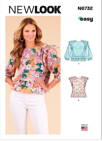 New Look 6732 Bluse med flæse